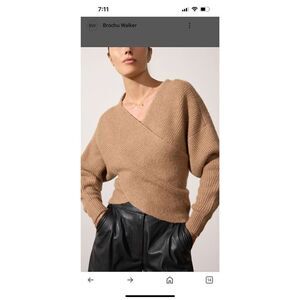 Brochu Walker The Hughes Wrap Front Sweater Camel Melange NWT Woman’s small